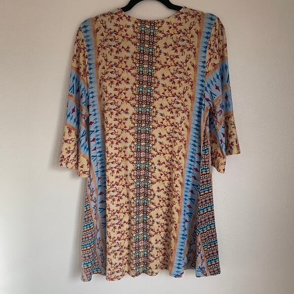 Soft Surroundings Fifi Velvet Embroidered 3/4 Flare Bell Sleeve Tunic Top - Picture 5 of 8